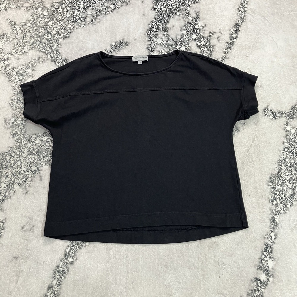Michael Stars Los Angeles Top Womens Size XS Black Oversized Boxy Short Sleeve